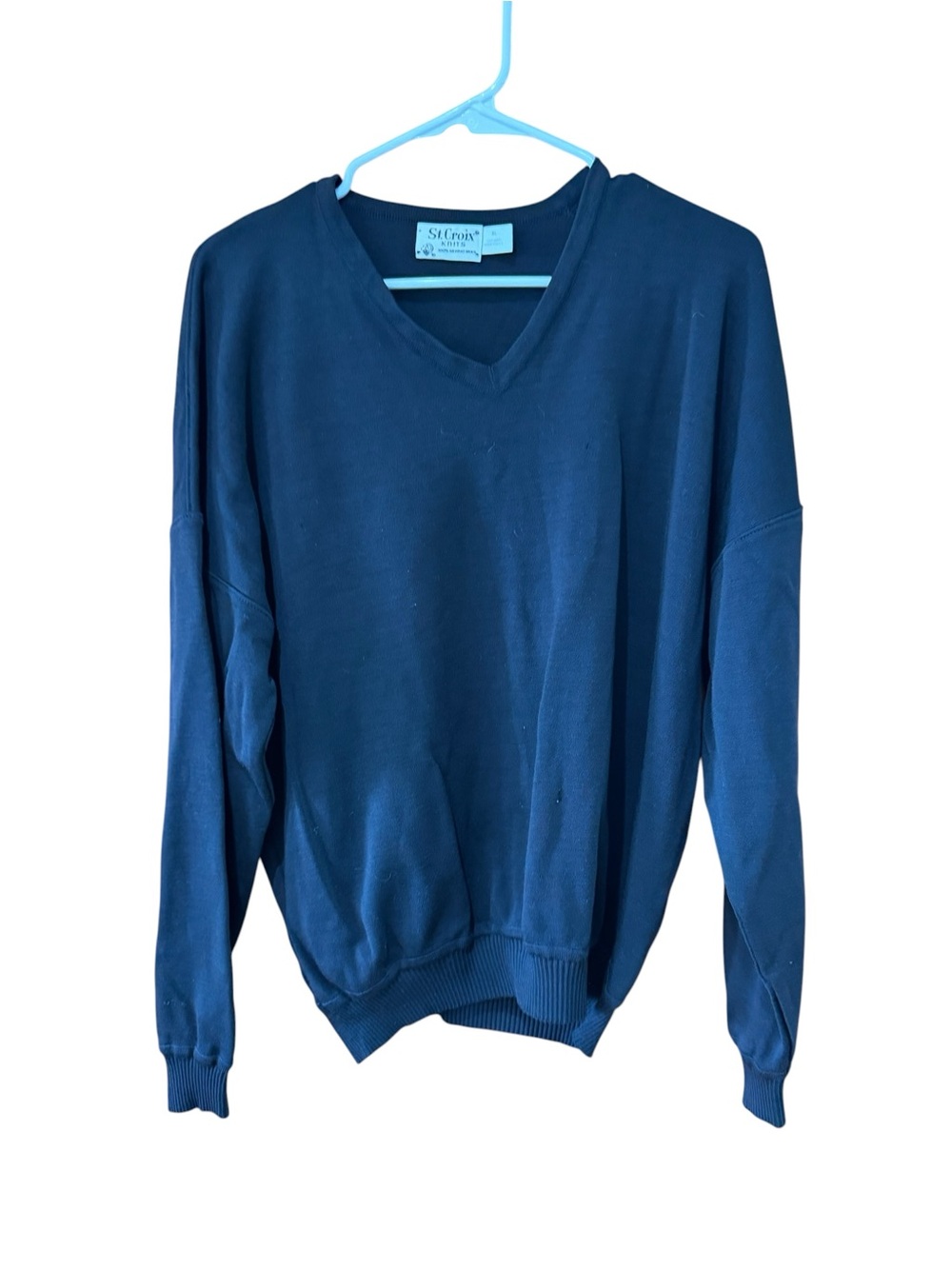 Men’s Black Merino Wool V-Neck Sweater